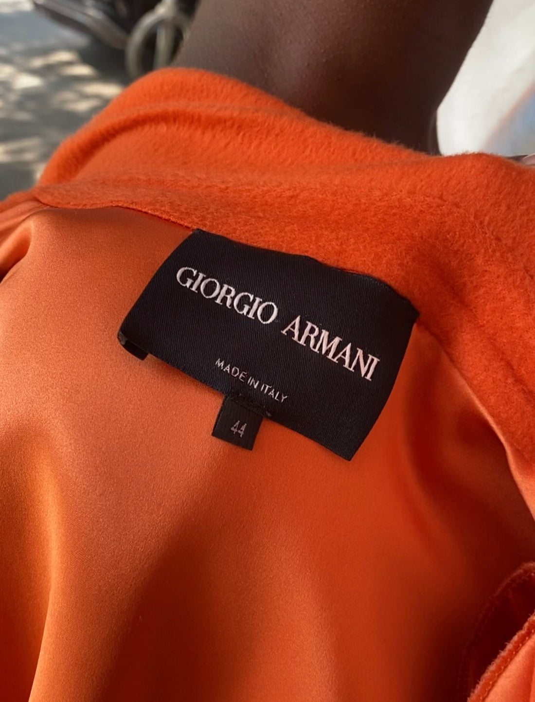 Giorgio Armani Orange Cashmere Coat - 44 / US 8