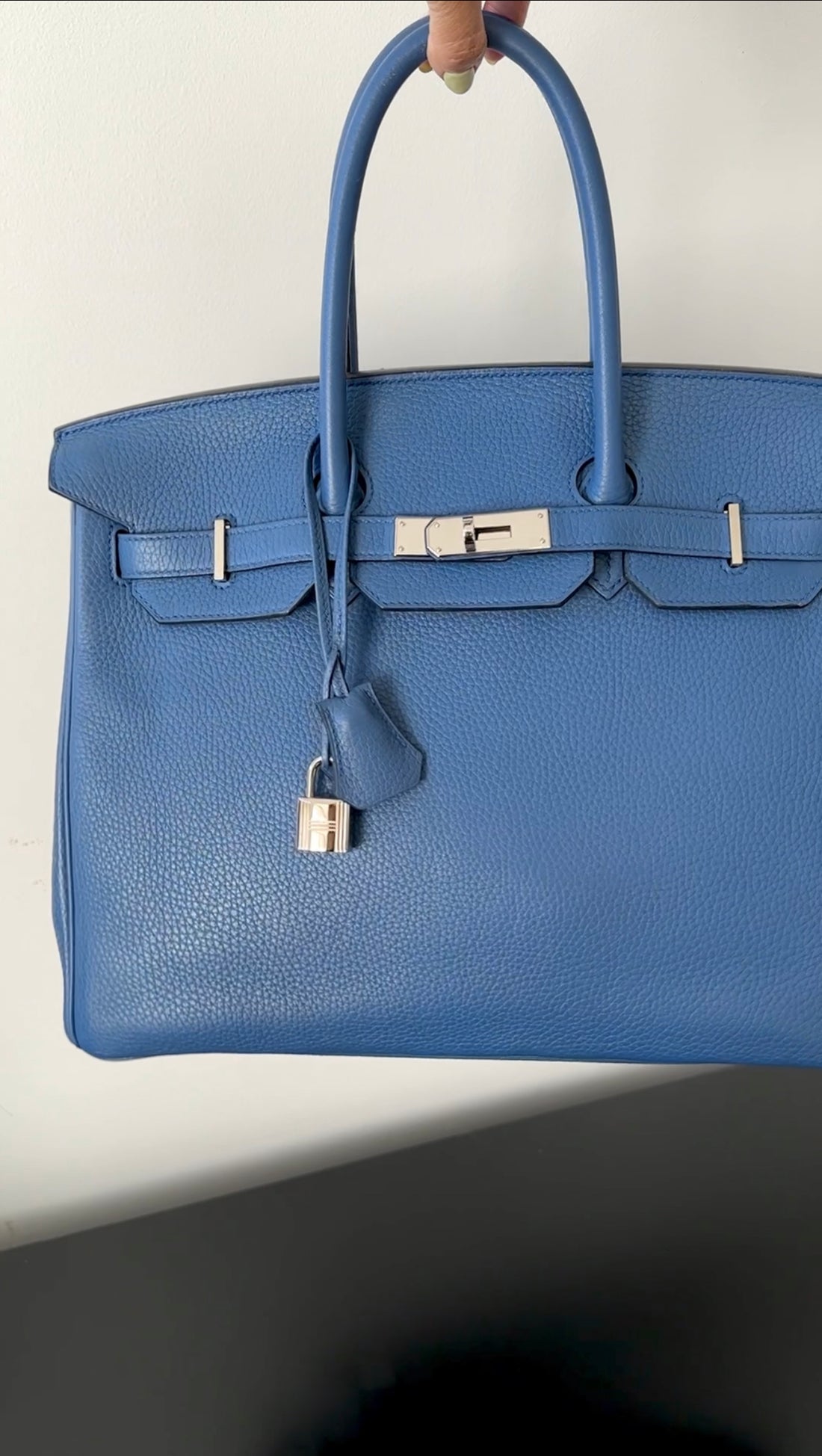 Hermes Birkin 35 Bleu de Galice Blue Clemence PHW Bag