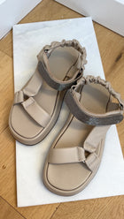 Brunello Cucinelli Light Ecru Beige Leather Monili Flatform Sandals - 37