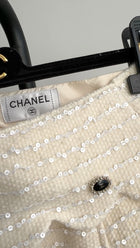 Chanel Pre-Fall 2021 Ivory Sequin Skirt - 26