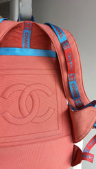 Chanel Sport Vintage 2002 Blue and Orange Canvas Backpack