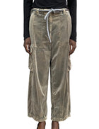 Giorgio Armani Beige Velvet Cargo Trousers - 42 / US 6