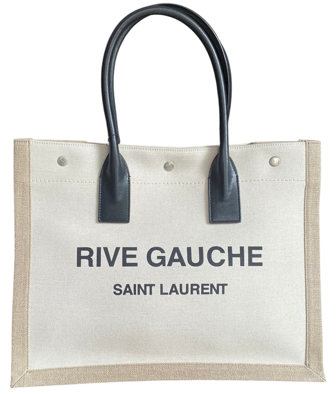 Saint Laurent Beige Canvas Rive Gauche Tote
