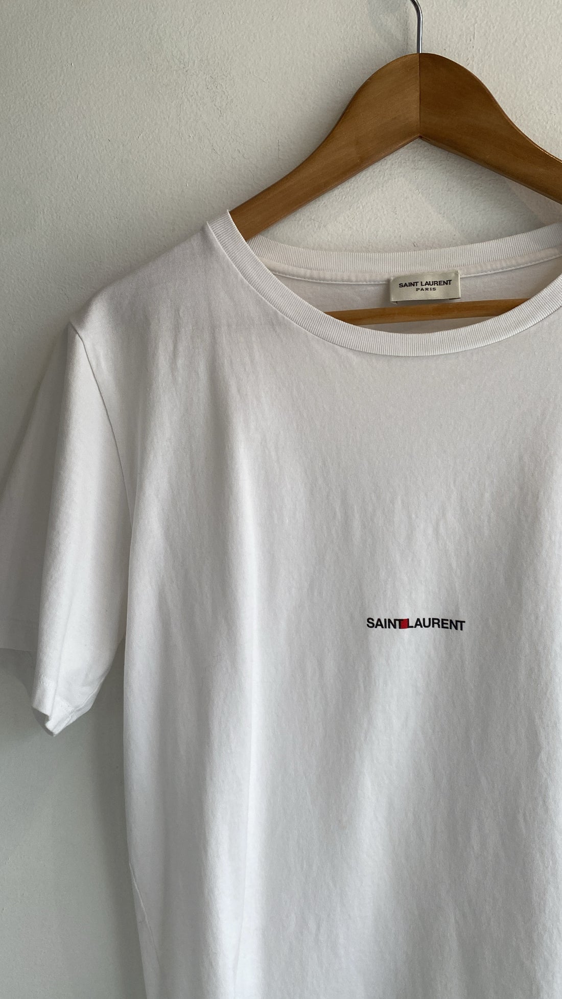 Saint Laurent White Logo Tee - M