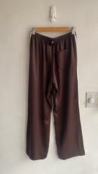 Donni Brown Silk Striped Track Pants