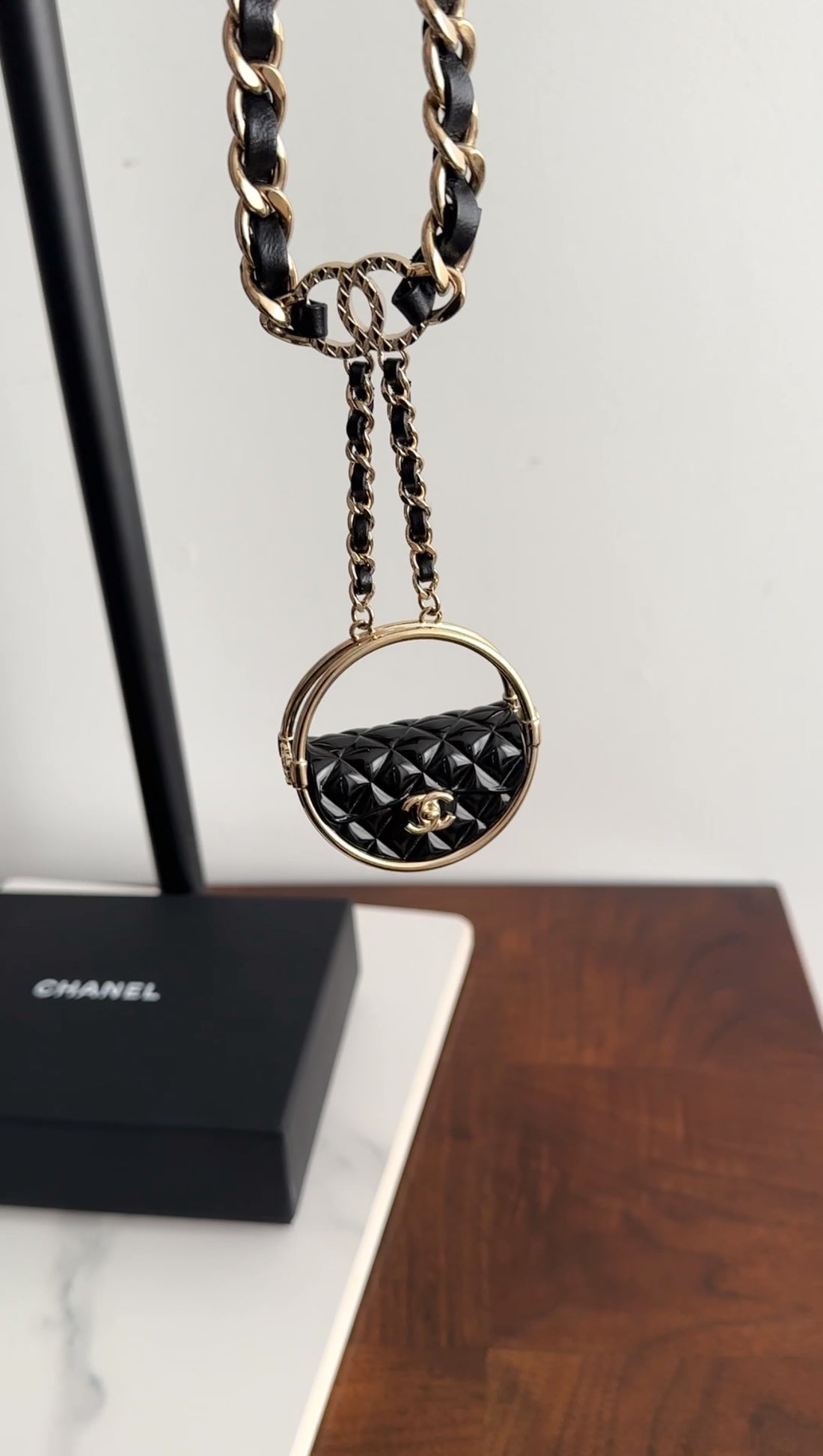 Chanel 23C Hula Hoop Bag Compact Charm Necklace / Belt