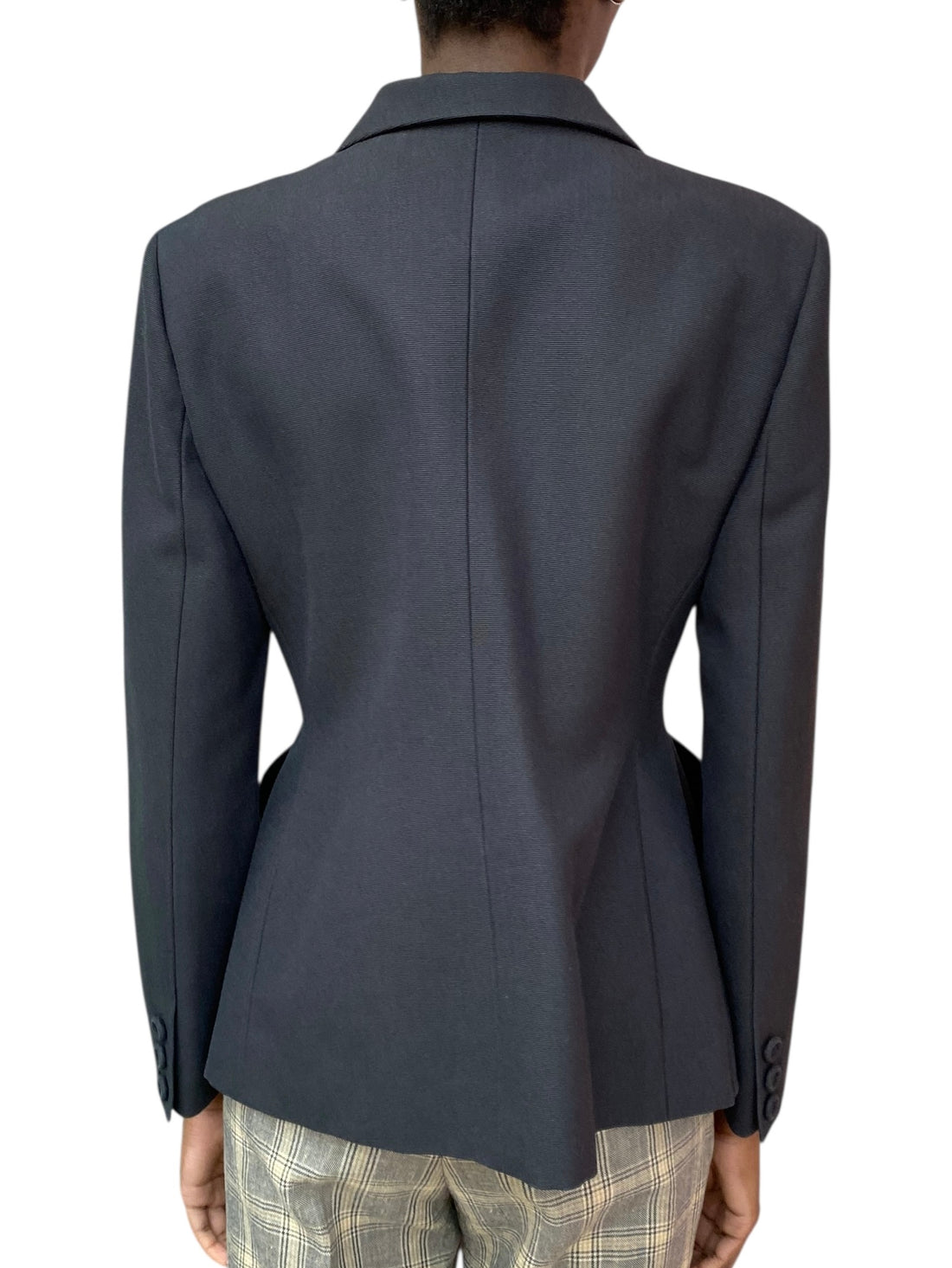 Christian Dior Navy 30 Montaigne Silk Double Breasted Bar Jacket - 42 / US 10