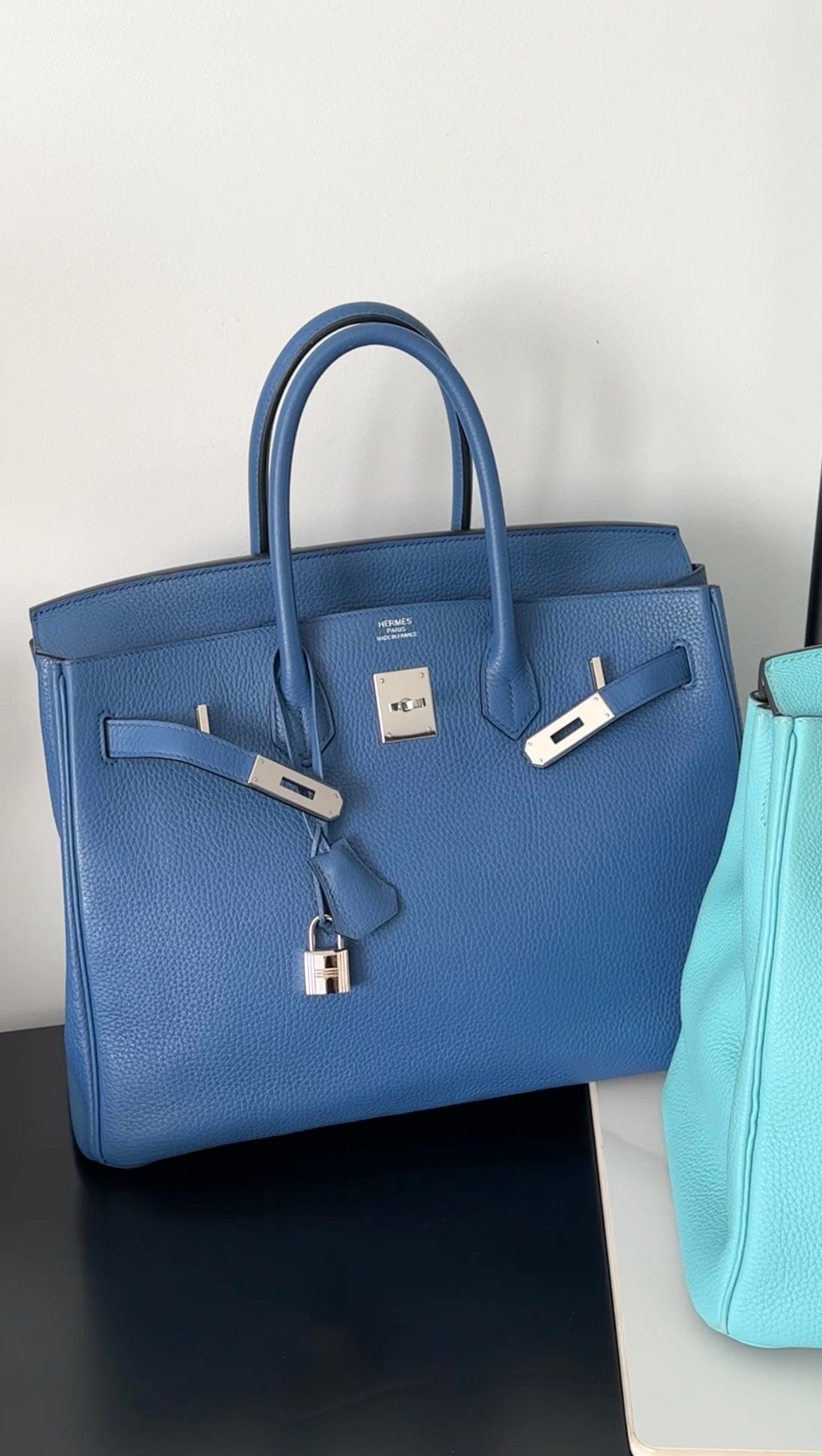 Hermes Birkin 35 Bleu de Galice Blue Clemence PHW Bag