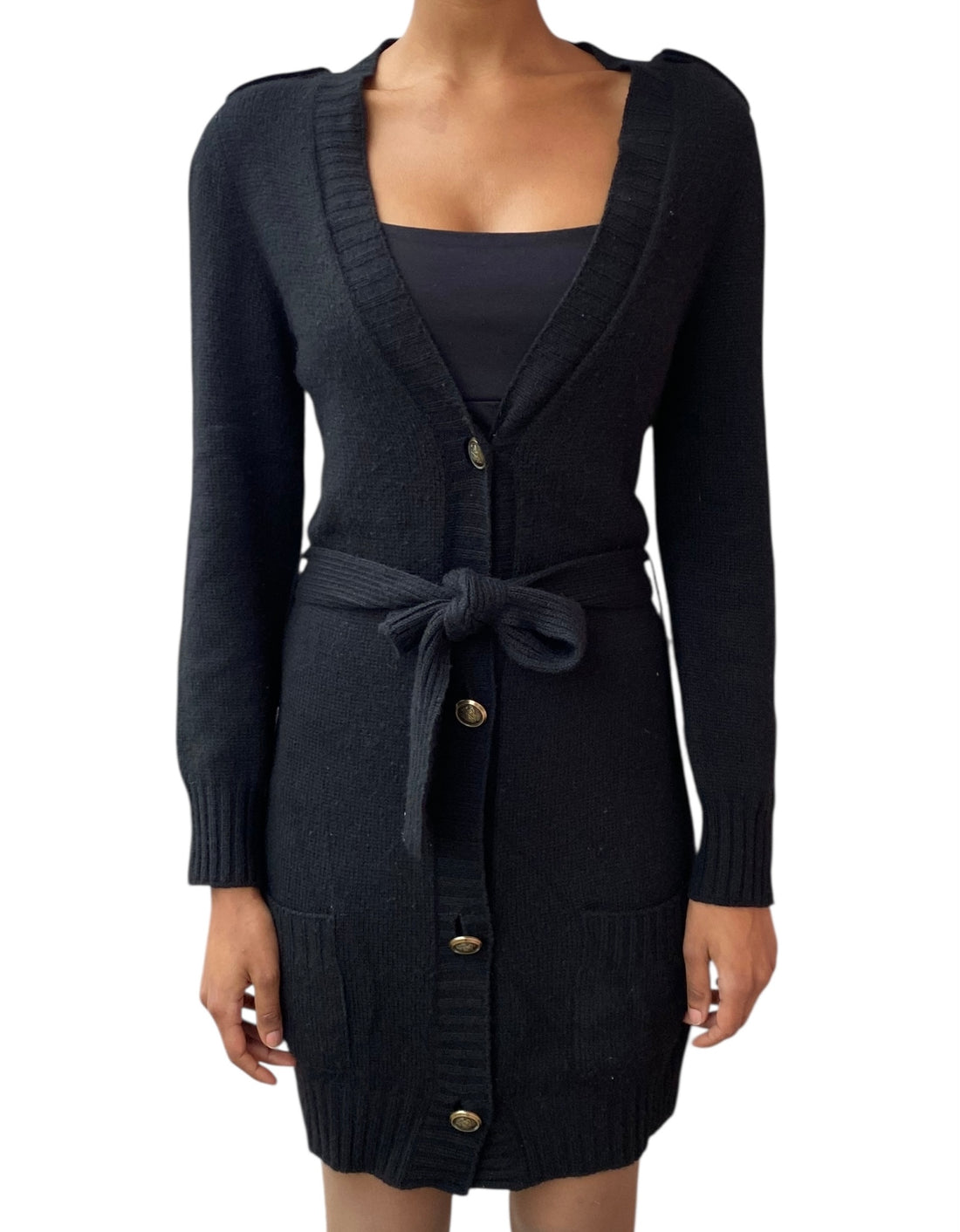 Gucci Black Cashmere Cardigan Coat - M / US 6