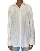 Toteme Beige Striped Oversized Silk Blend Shirt - 38 / US 4-6