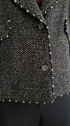 Chanel Spring 2006 Black & Gold Herringbone Tweed Jacket - FR 38 / US 4-6