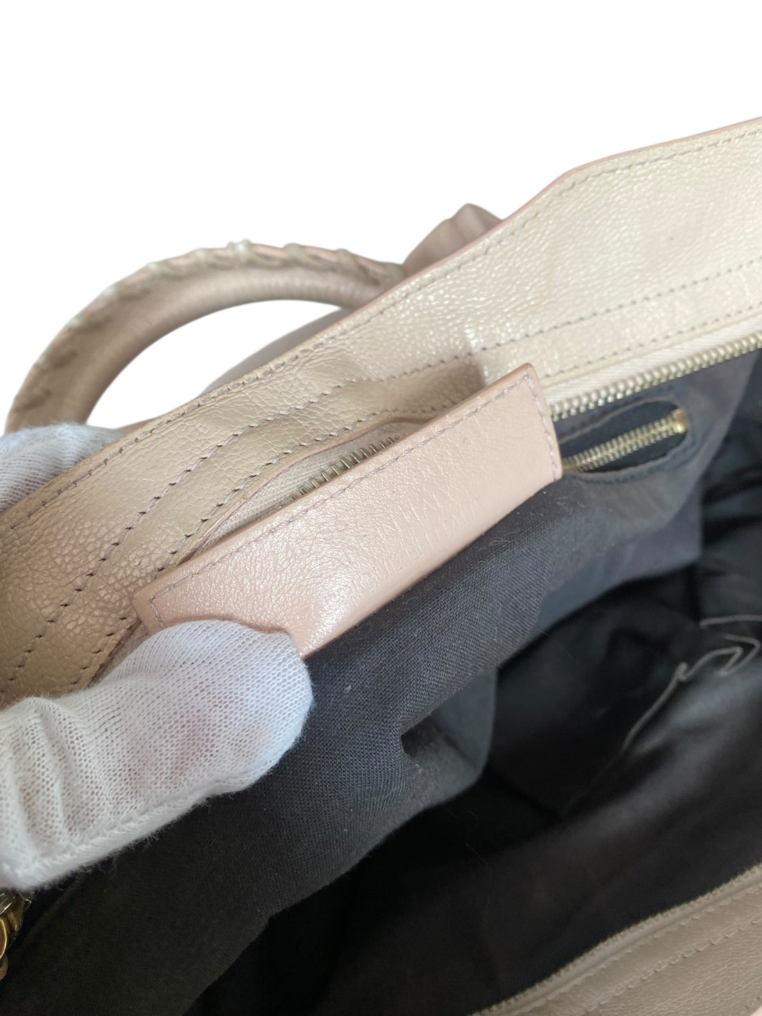 Balenciaga Beige Edge Motocross City Bag