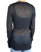 Burberry Black Knit Mohair Blend Trench Cardigan - S