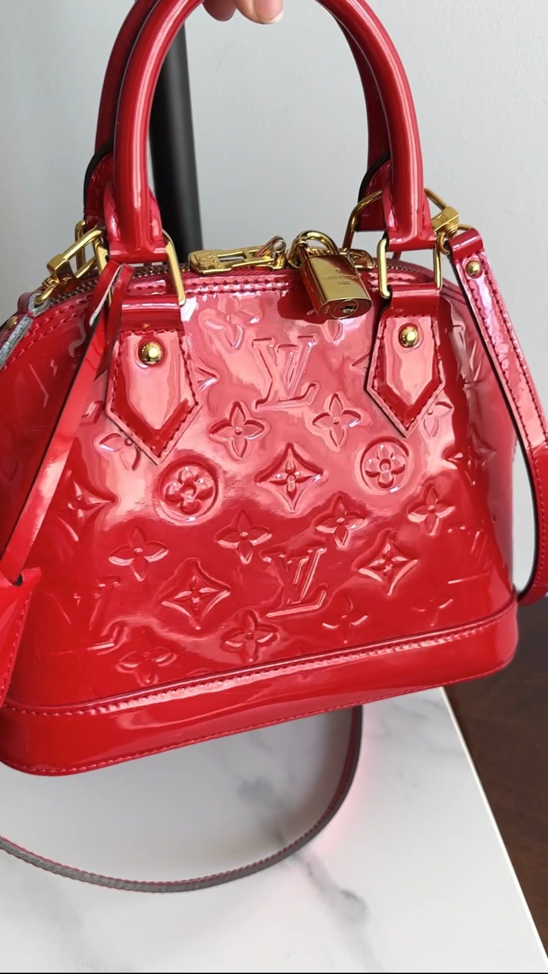 Louis Vuitton Alma BB Vernis Red Mini Bag