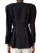 Lanvin 2009 Black Silk Textured Jacket -44 / US 12