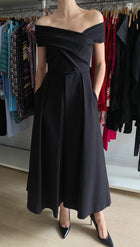 Preen by Thornton Bregazzi Black Stretch Satin Brooke Halter Dress - S