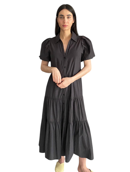 Brochu Walker Puff Sleeve Tiered Dress - M