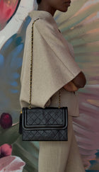 Chanel Black 2006 Vintage Quilted Lambskin Tassel Flap Chain Bag