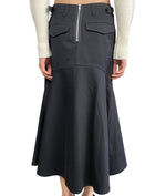 Sacai Black Cotton Trumpet Skirt - JP 3 / L / US 8