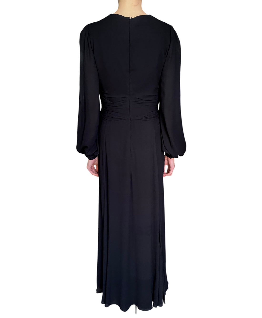 Giambattista Valli Black Bow-Tie Draped Long Sleeve Gown - IT 44 / M / US 6-8