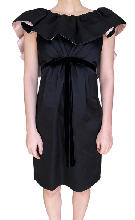 Marc Jacobs Runway Black Silk Pink Low Back Mini Dress - US 2