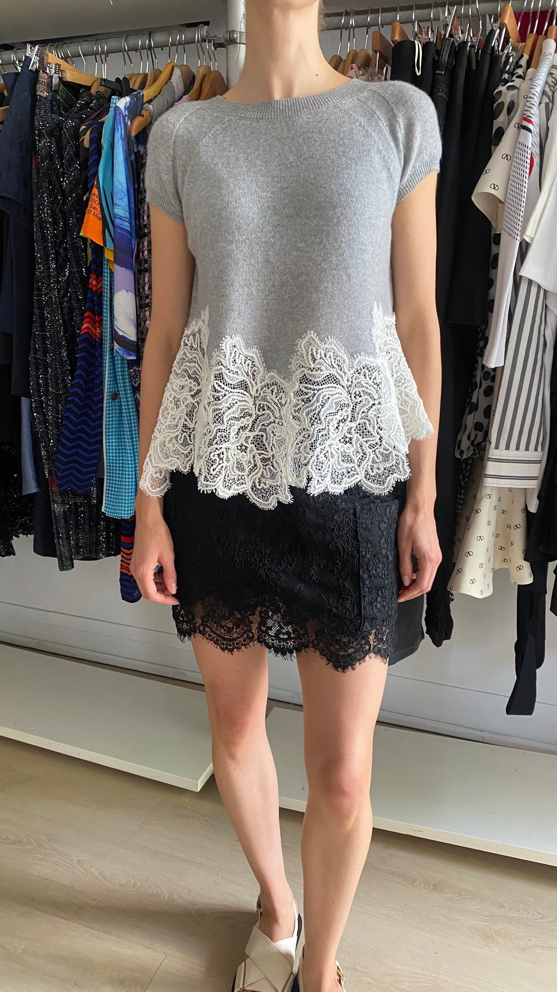 Ermanno Scervino Black Lace Embroidered Mini Skirt - IT 44 / US 8