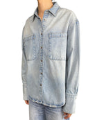 Anine Bing Light Wash Denim Long Sleeve Shirt  - S