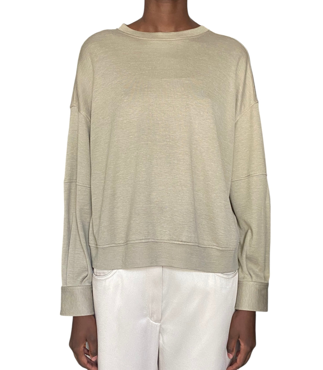 Brunello Cucinelli Beige Monili Sleeve Sweater - S