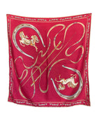 Emilio Pucci Red Vintage Horses Print Silk Scarf 90cm