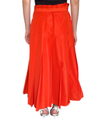 Fendi Orange Pleated Wrap Skirt - 40