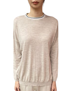 Brunello Cucinelli Beige Monili Embellished Wool & Cashmere Sweater - S
