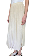 Zimmermann Beige Metallic Pleated Knit Maxi Skirt - 1 / US 4-6