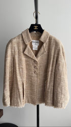 Chanel 08P Beige Linen Blend flare Jacket - FR44 / 12 / L