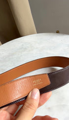 Hermes Tan Brown Vintage 1975 Leather Goldtone H Constance Belt - 30.5
