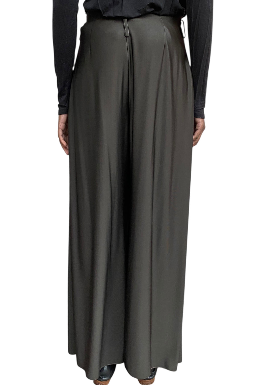 Giorgio Armani Brown Jersey Wide Leg Trousers - 44 / US 8