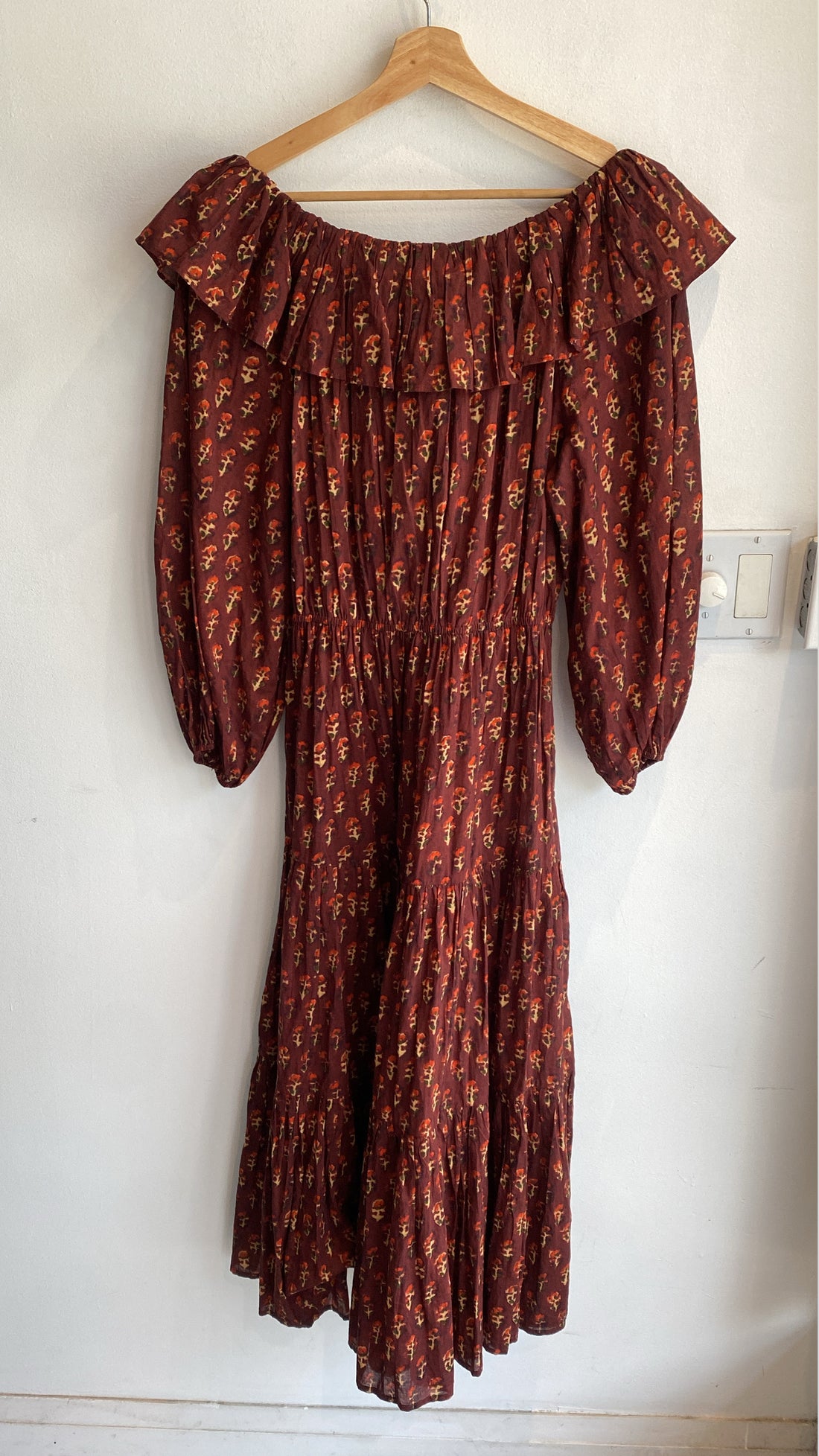 Doen Burgundy Floral Print Dress - M/L