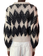 Brunello Cucinelli Beige Cashmere Blend Jacquard Knit Sweater - S