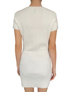 Anine Bing Ivory Ribbed Short Sleeve Mini Dress - M / US 6