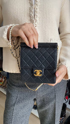 Chanel Black Quilted Leather Small Square Chic Pearls Flap Bag