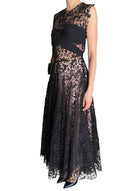 Giambattista Valli Black & Pink Lace Overlay Sleeveless Gown - IT 42 / US 6