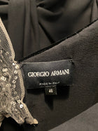 Armani Velvet Rouched Sequin Mesh Dress - IT 46 / US 10