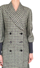 Chloe Green Wool Checked Double-Breasted Coat - F34 / US 2-4