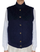 Loro Piana Navy Quilted Cashmere Vest - M / US 4-6
