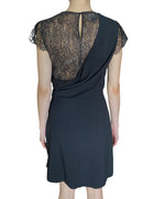 Giambattista Valli Black Sequinned Lace Trim Crepe Cocktail Dress - IT 44 / M / US 6-8