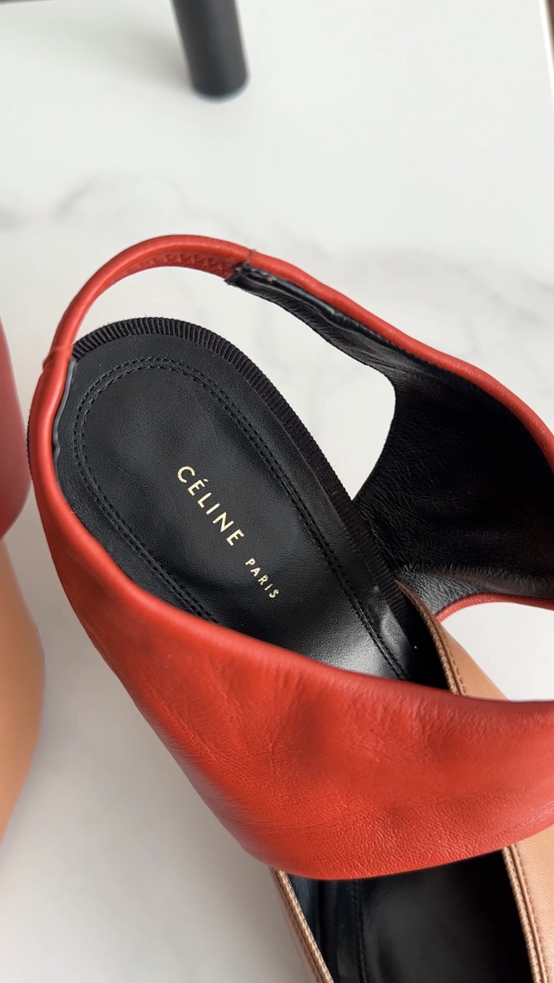 Celine Phoebe Philo Beige Two Tone V-neck Pumps - 40