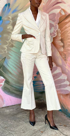 Gucci Khaki Beige 2004 Vintage Single Button Two Piece Pant Suit - 44 / 42