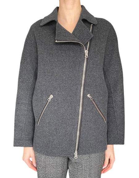 Acne Studios Grey Wool & Cashmere Envier Biker Jacket - M