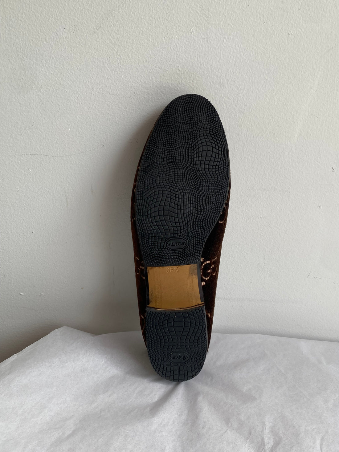 Gucci Brown Velvet Horsebit Loafers
