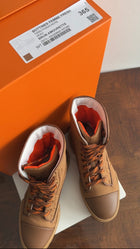 Hermes Brown Nylon and Leather Fresh Ankle Boot - 36.5 / 6