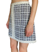 Giambattista Valli Grey & White Sequin Check Tweed 2-Piece Jacket & Skirt Set - IT 44 / US 6-8